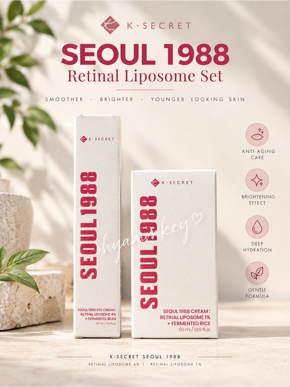 K-SECRET Seoul 1988 Retinal Liposome Cream & Eye Cream Set